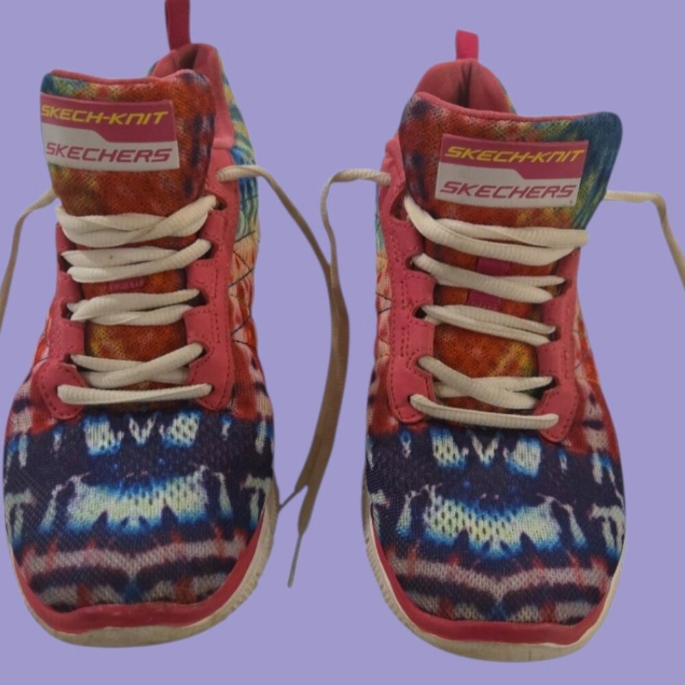 🌈 Skechers Skech-Knit Rainbow Tie-Dye Sneakers | Size 7 women's